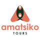 Logo of Amatsiko Tours featuring a stylized orange and green butterfly design above the words "amatsiko tours" in lowercase letters. Uganda Amatsiko Tours