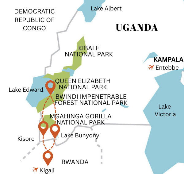 2 day lake bunyonyi map