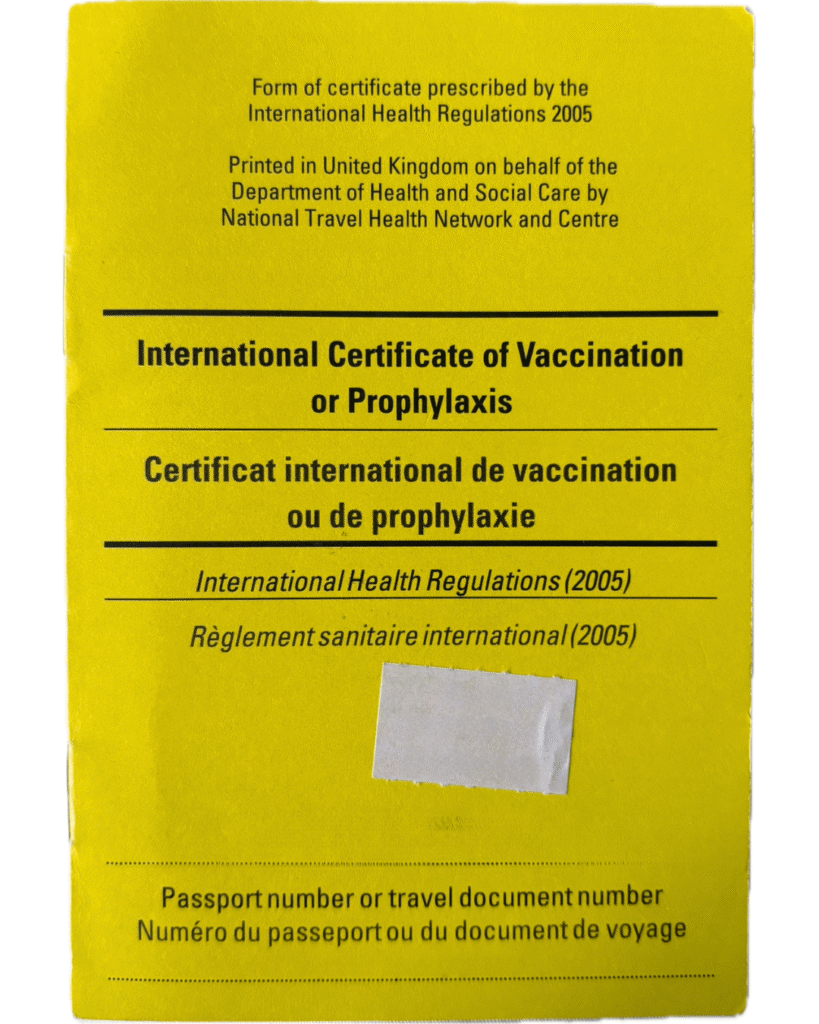 Yellow Fever Certficate